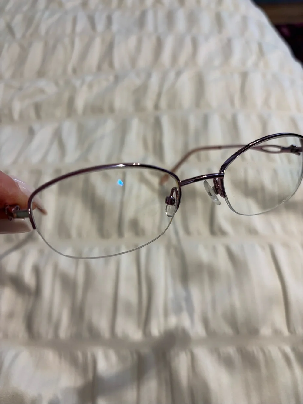 Women’s Burgundy Rimless Eyeglasses - Designer Style